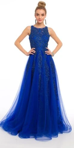 Embroidered Tulle Ballgown