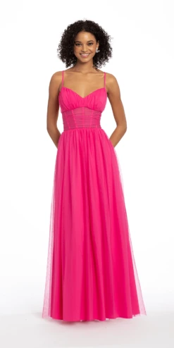Tulle Corset Ballgown With Adjustable Spaghetti Straps