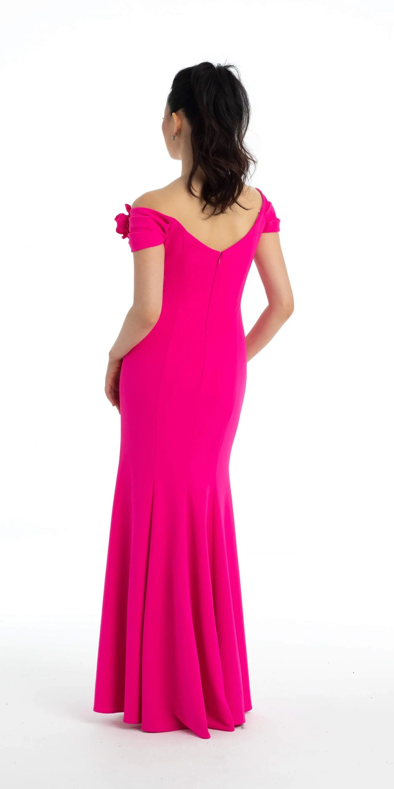 Floral Off The Shoulder Scuba Dress - Image 2