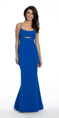 Scuba Crepe Cut Out Dress With Ruched Back