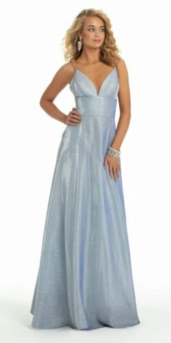 Two Tone Metallic Spaghetti Strap Ballgown