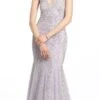 Illusion Beaded X Back Dress With Godets