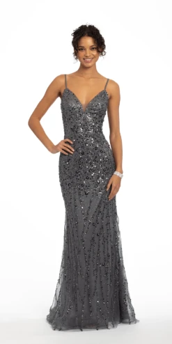 Paillette Sequin Sweetheart Mesh Dress