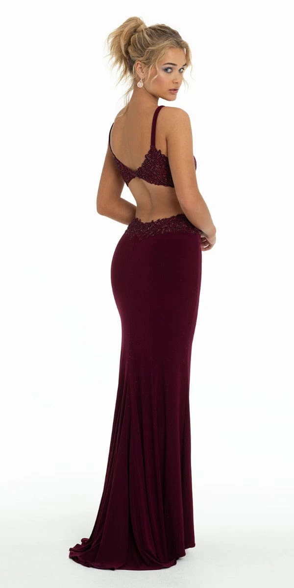 Bead Embroidered Plunging Jersey Dress - Image 4