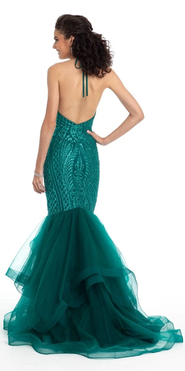 Glitter Scroll Mesh Mermaid Dress - Image 2