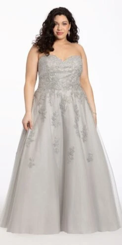 Metallic Lace Applique Sweetheart Tulle Ballgown