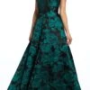 Floral Jacquard Off The Shoulder Ballgown