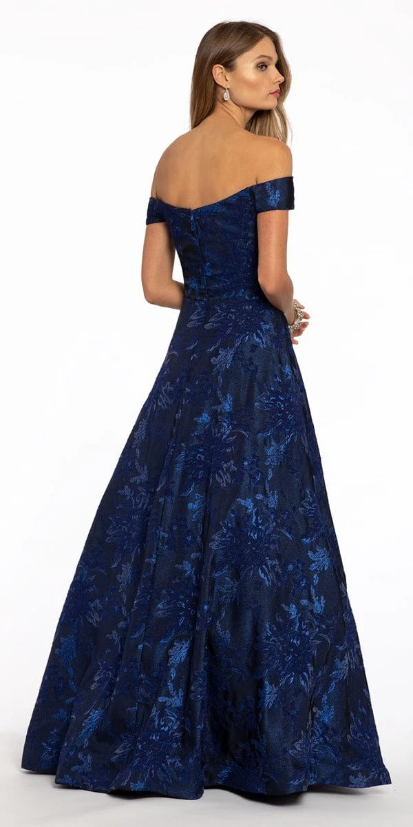 Floral Jacquard Off The Shoulder Ballgown - Image 4