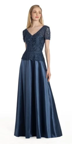 Short Sleeve Soutache Satin Dress