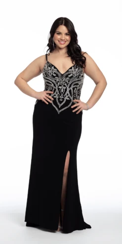 Sweetheart Rhinestone Jersey Dress