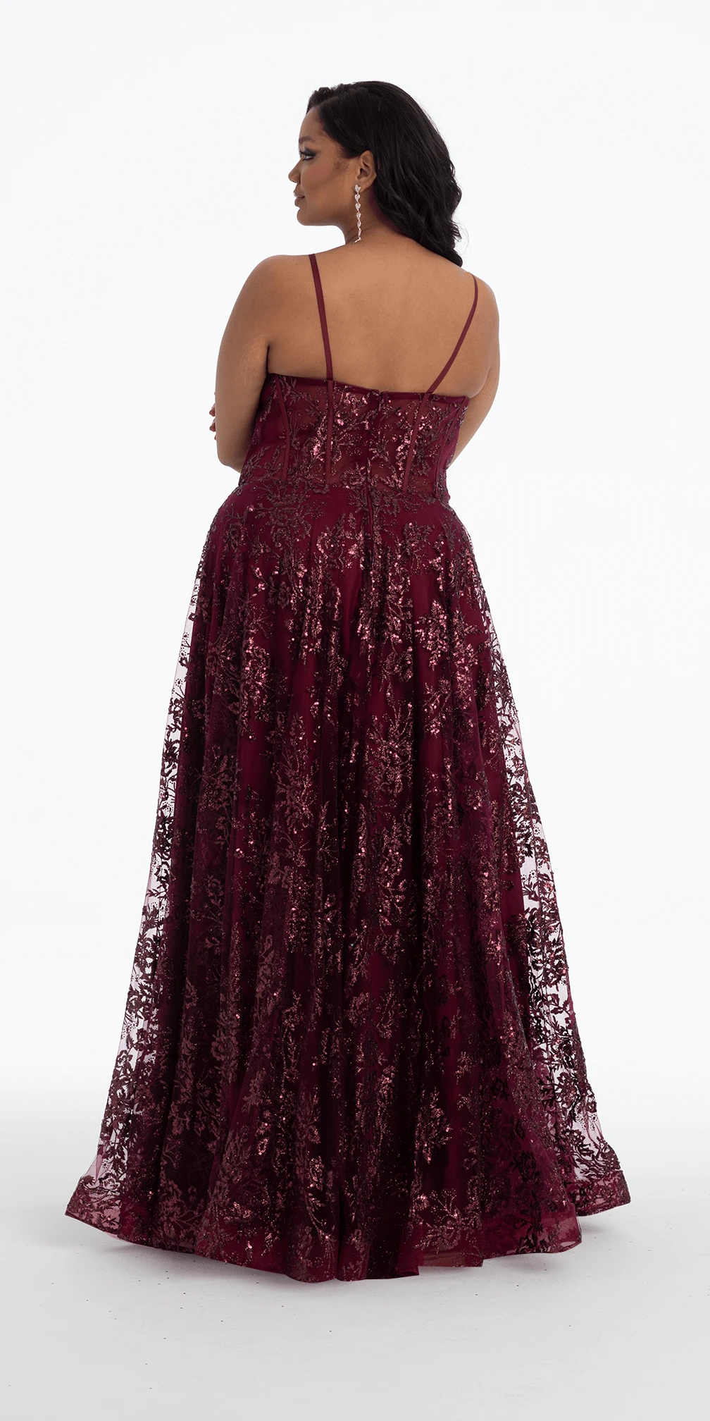Sequin Glitter Corset Ballgown - Image 3