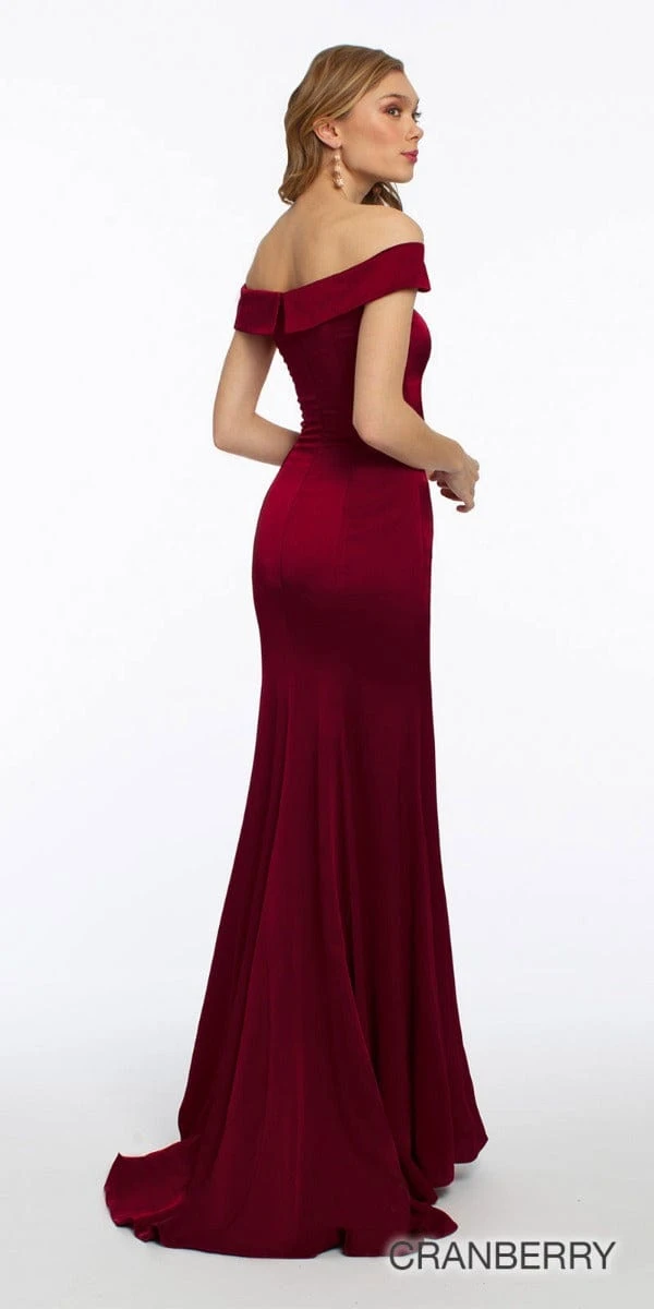 Crepe Off The Shoulder Mermaid Dress - Missy - Image 9