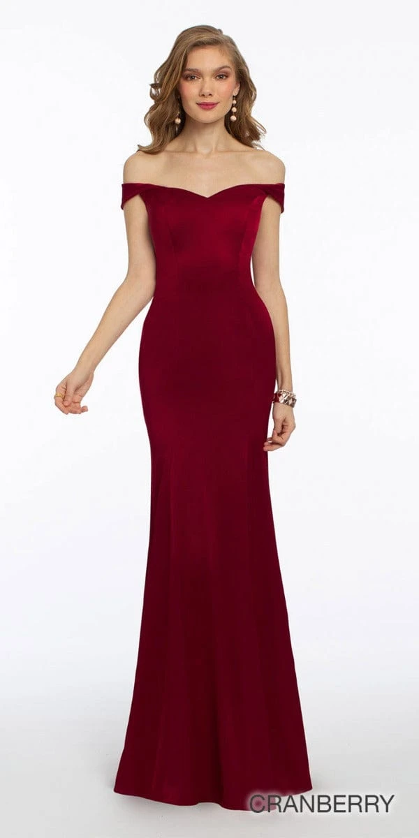 Crepe Off The Shoulder Mermaid Dress - Missy - Image 8