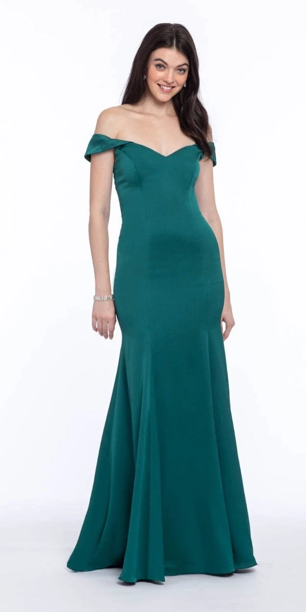 Crepe Off The Shoulder Mermaid Dress - Petite - Image 15