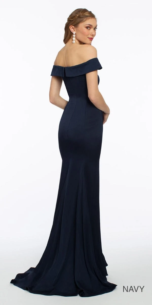 Crepe Off The Shoulder Mermaid Dress - Petite - Image 3