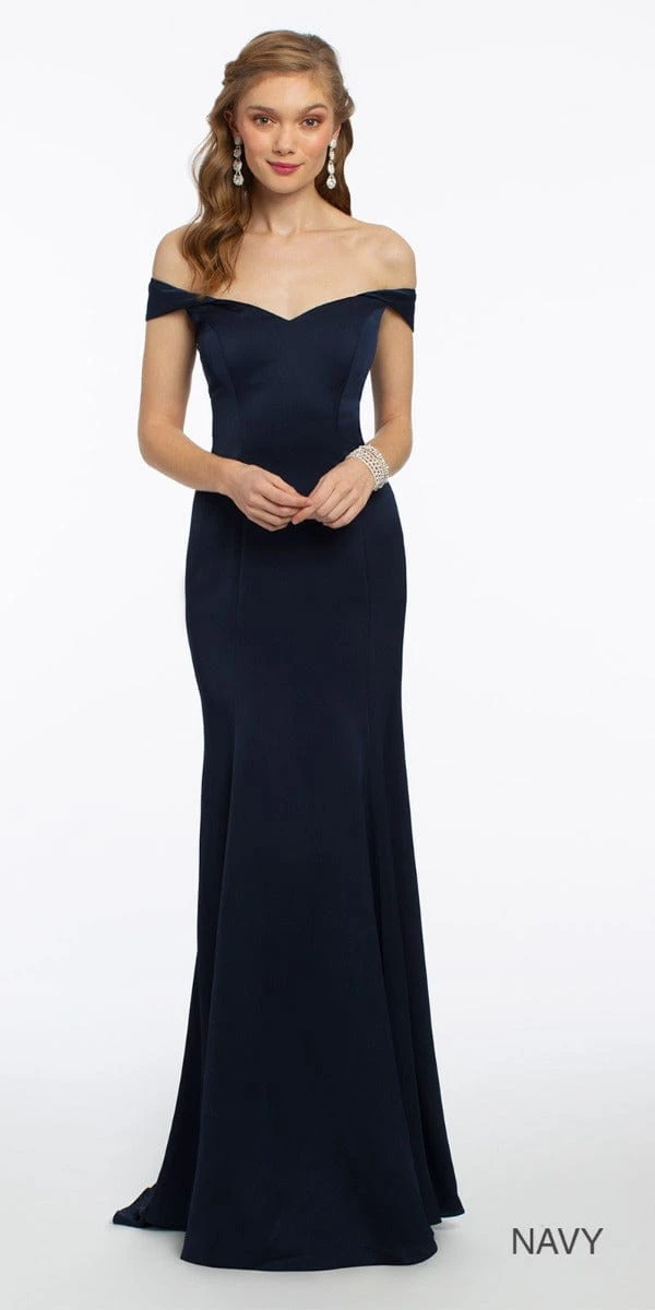 Crepe Off The Shoulder Mermaid Dress - Petite - Image 2