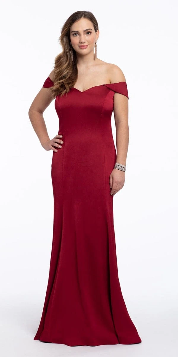 Crepe Off The Shoulder Mermaid Dress - Petite - Image 19