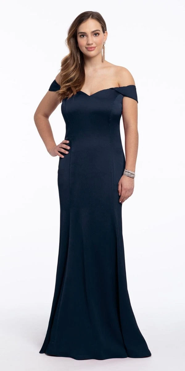 Crepe Off The Shoulder Mermaid Dress - Petite - Image 12