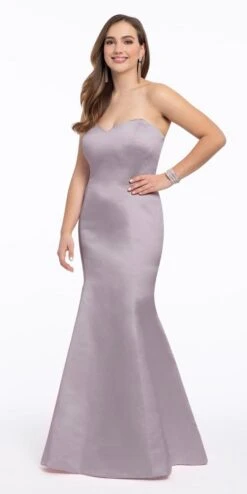 Satin Strapless Mermaid Dress - Plus