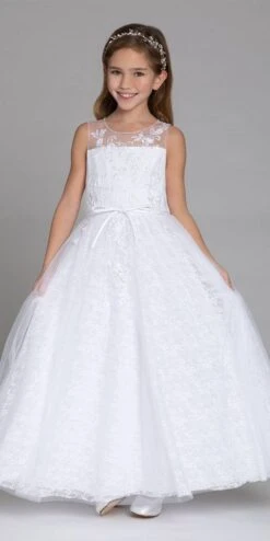 Lace Embroidered Flower Applique With Belt Dress