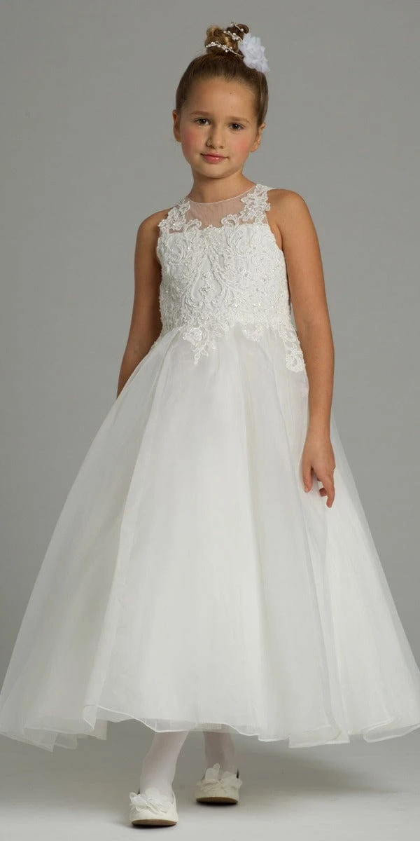 Lace And Organza Flower Girl Dress - Image 3