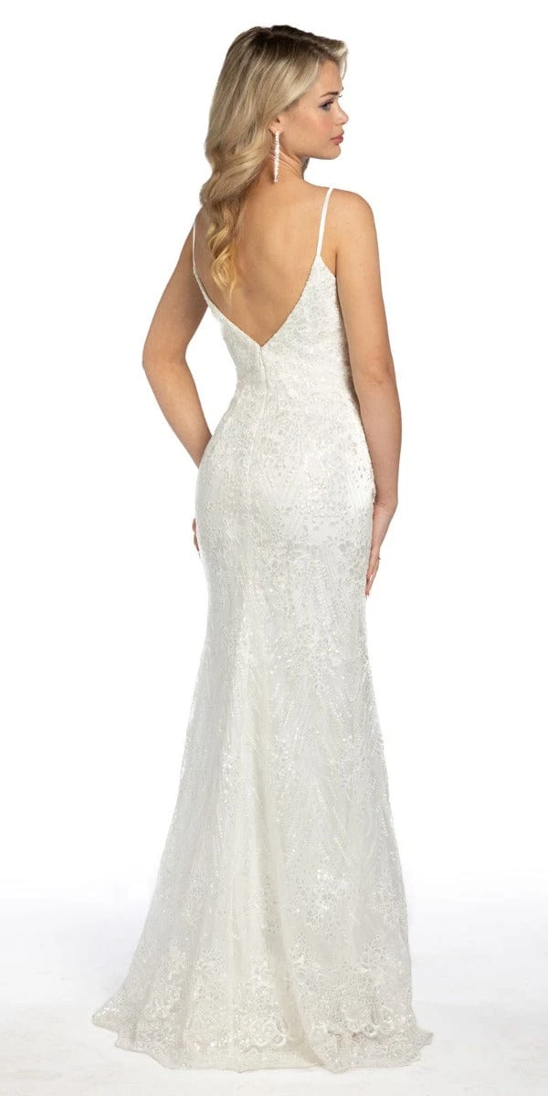 Sweetheart Lace Applique V Back Dress - Image 2