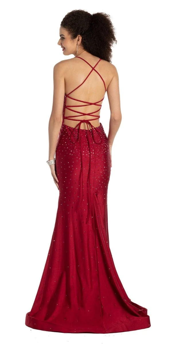 Mermaid Lace Up Back Jersey Dress - Image 2